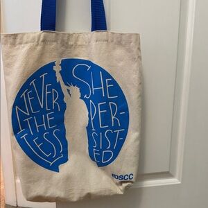 Blue and Cream Inspirational Tote Bag